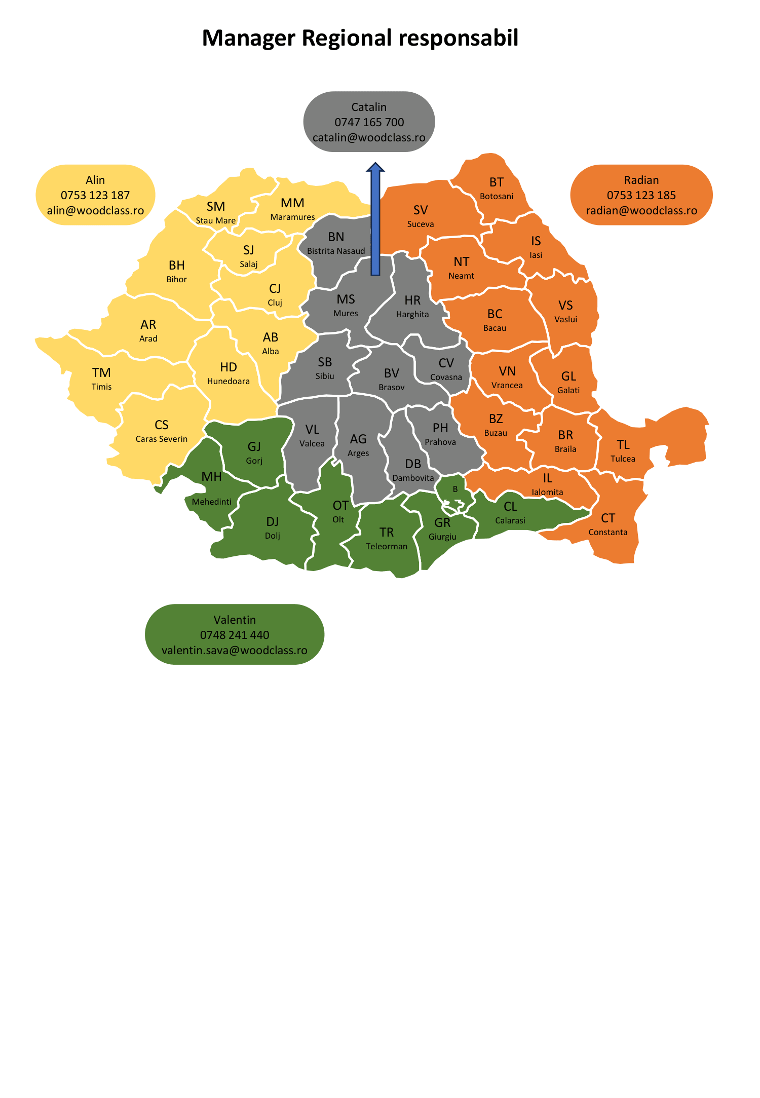 Harta zone agenți de vânzări WoodClass